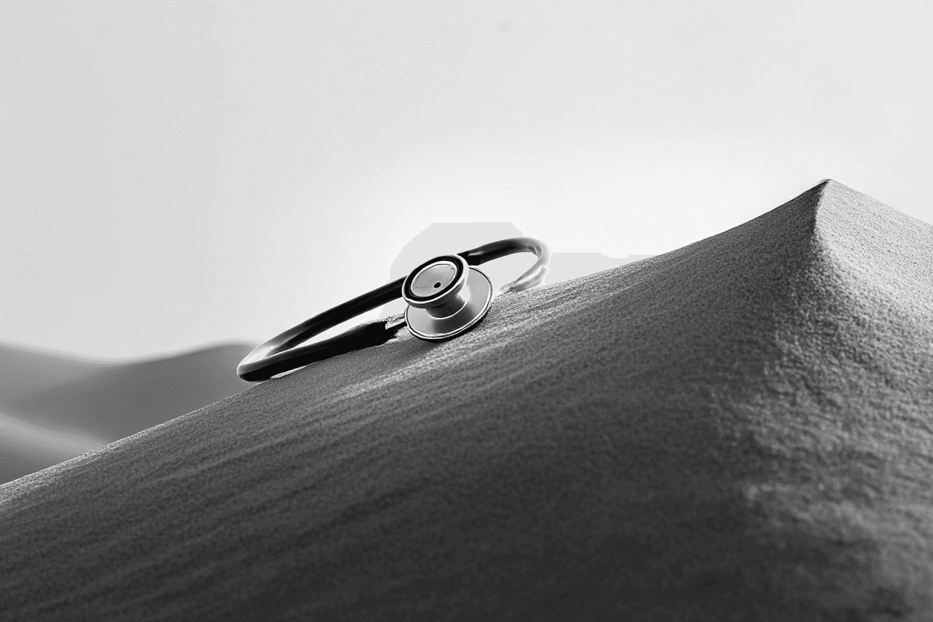 stethoscope in sand